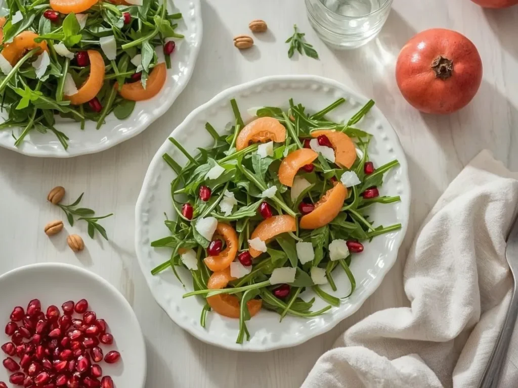 Arugula, persimmon and pomegranate salad